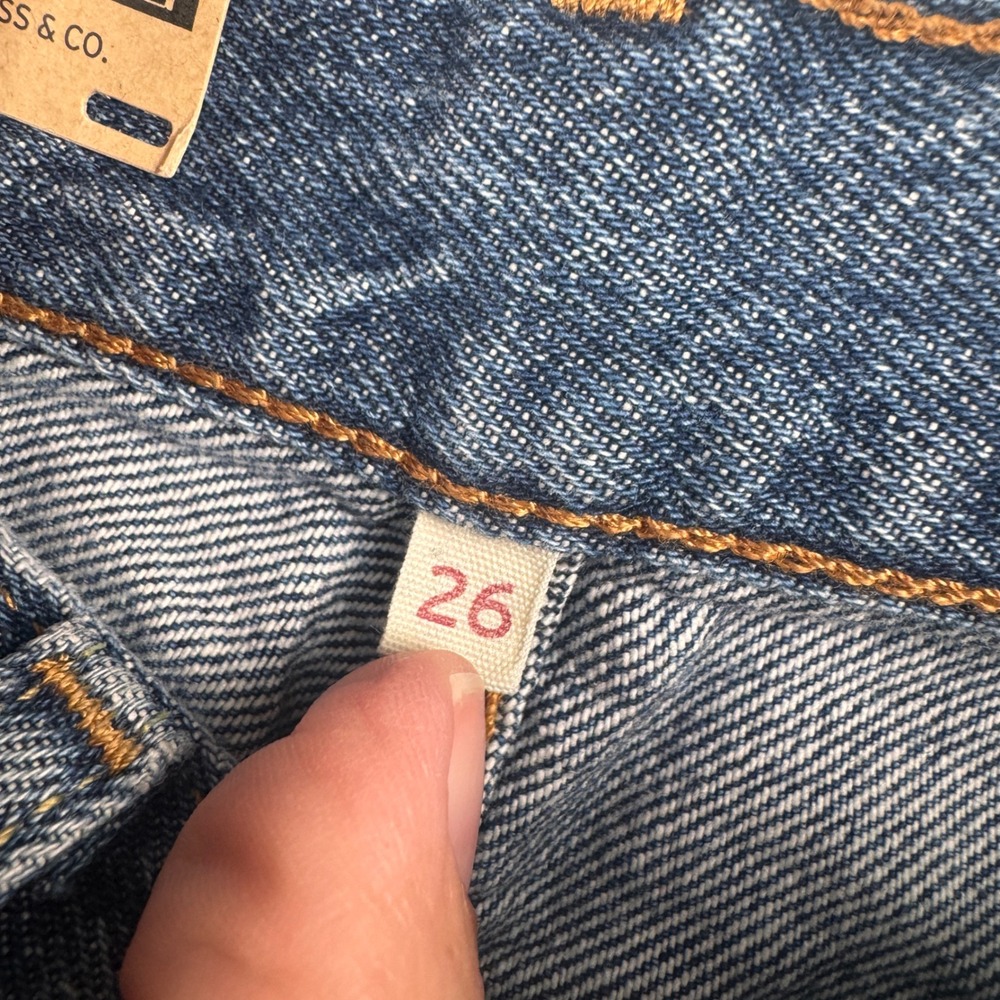 Levis Skirt Womens 26 / 2 Denim Midi Jean High Rise Slit 100% Cotton NEW $69 - Picture 5 of 10